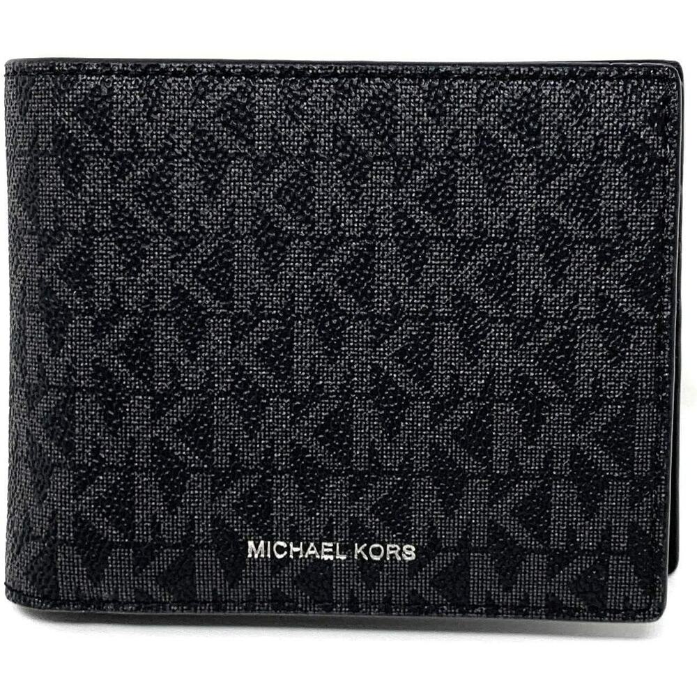 NWT Michael Kors Men's Cooper Billfold with Passcase Wallet ,Black-OS